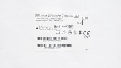 DePuy 284504 Mitek Fluid Management System Inflow Tubing (x)